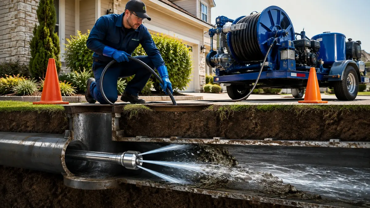 Main Sewer Line Hydro Jet Cleaning in Piru