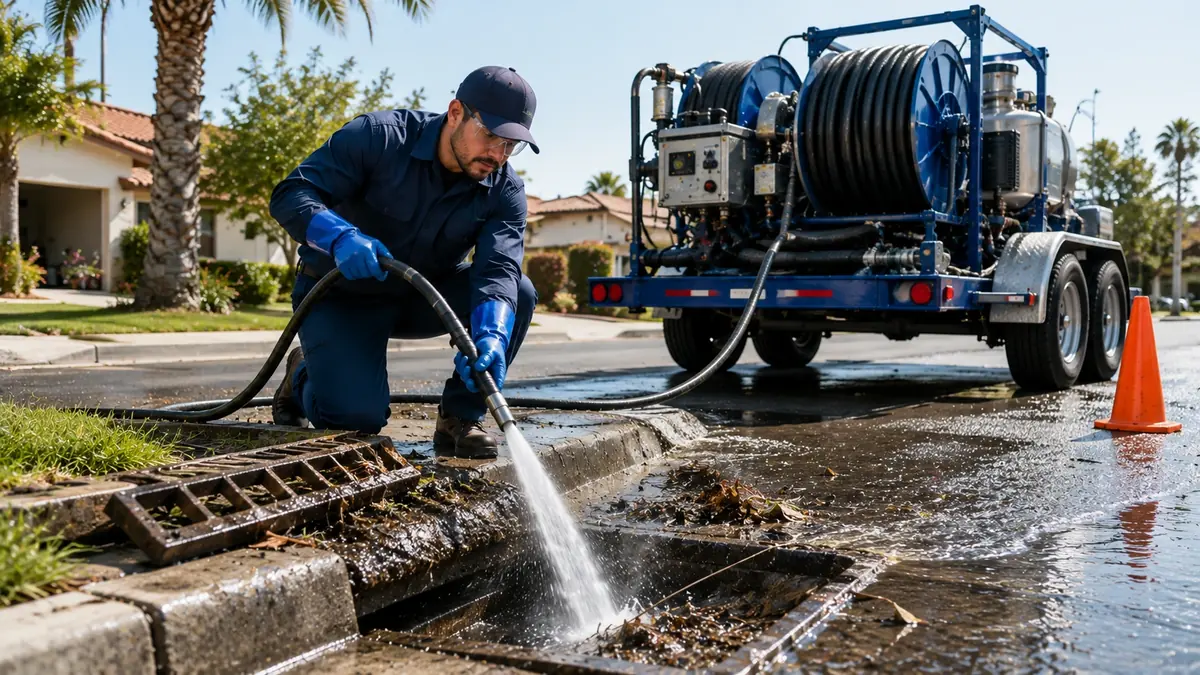 Storm Drain Hydro Jet Cleaning in Piru