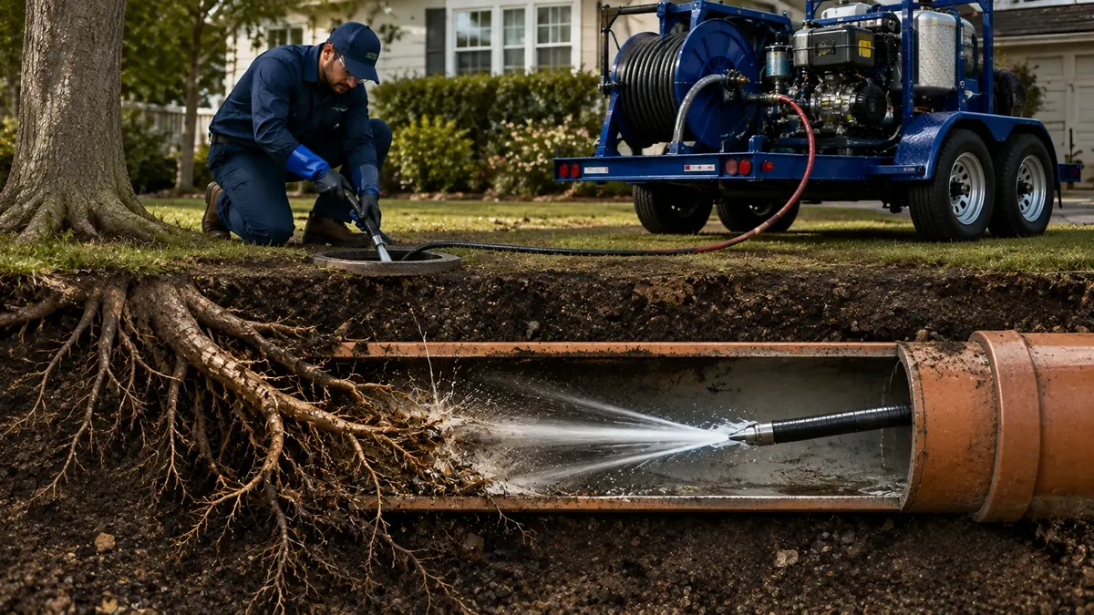 Tree Root Removal with Hydro Jetting in Piru